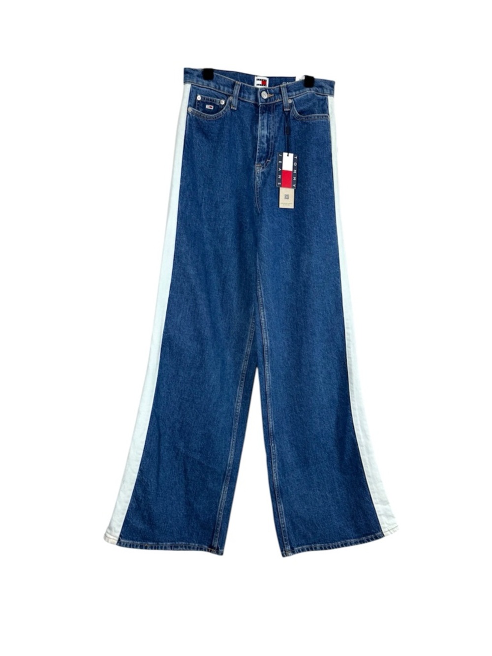 Tommy Jeans CLAIRE High Rise Wide Leg Two Tone Denim NEW